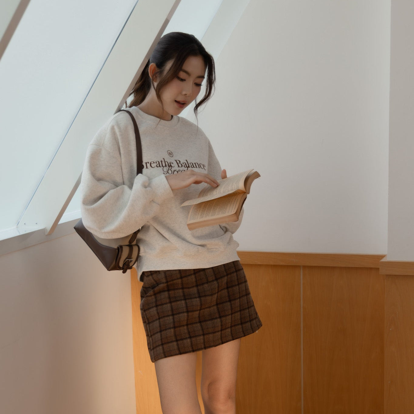 avocado - Obel Mini Skirt กระโปรงผ้า wool ลายสก็อต