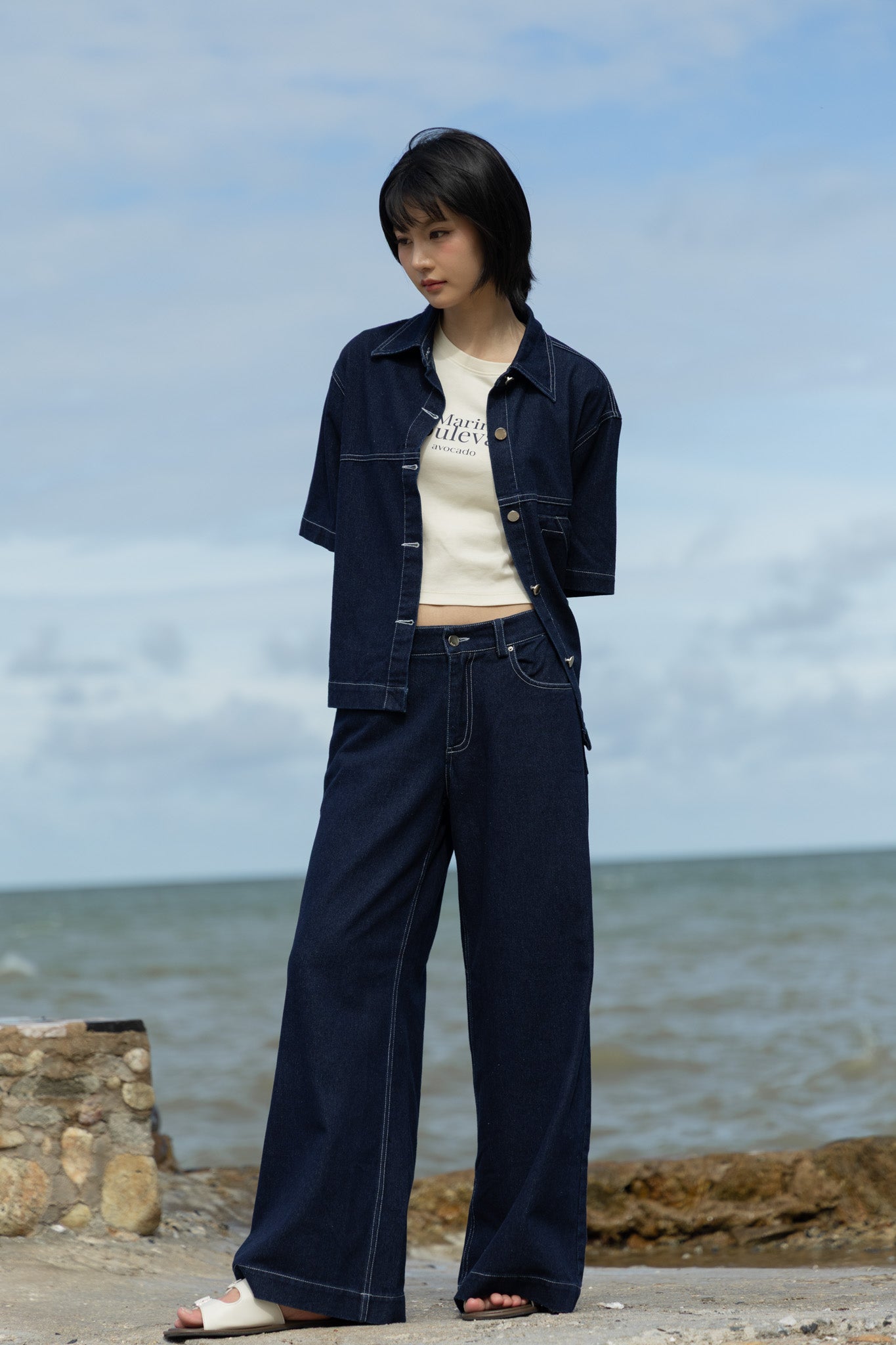 avocado - Athletics Jeans กางเกงยีนส์รุ่นใหม่ทรงกระบอกใหญ่