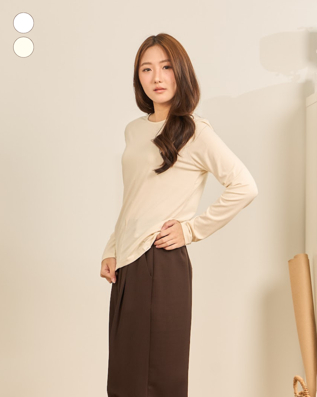 avocado - Silvi Top เสื้อแขนยาวเนื้อผ้าเบา ๆ โปร่ง ๆ