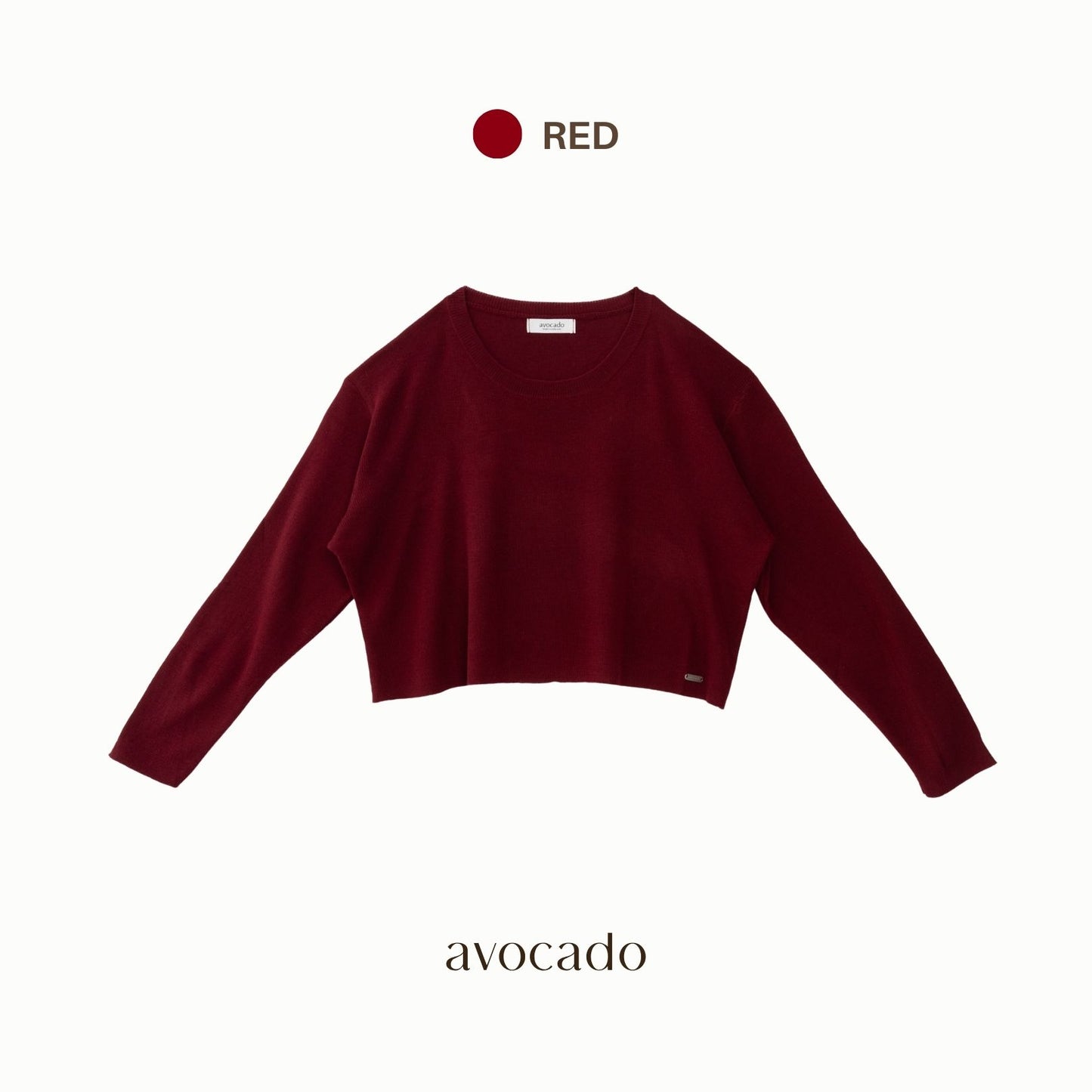 avocado - Jammy Tops เสื้อแขนยาวคอปาดทรงครอป บางเบา ใส่สบาย มี 8 สี
