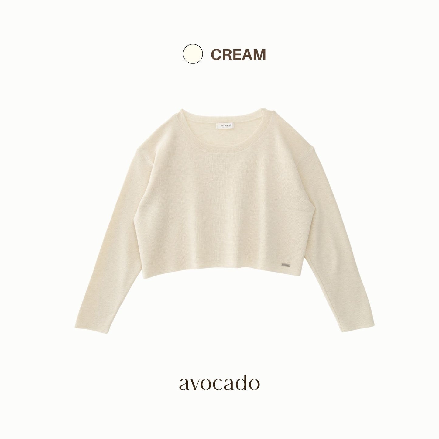 avocado - Jammy Tops เสื้อแขนยาวคอปาดทรงครอป บางเบา ใส่สบาย มี 8 สี