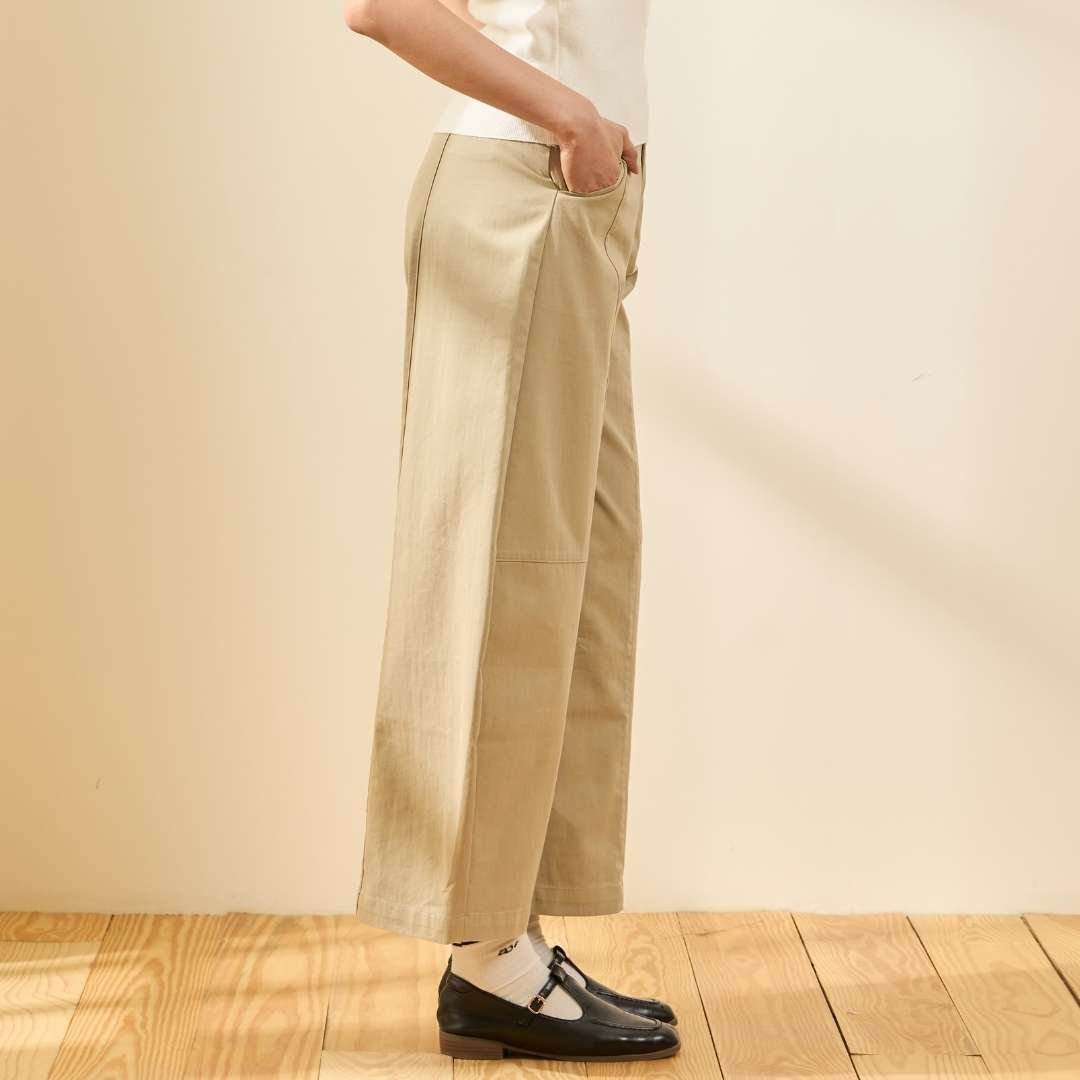avocado - Essence Trousers กางเกงทรงบาเรล เนื้อผ้า Cotton 100%