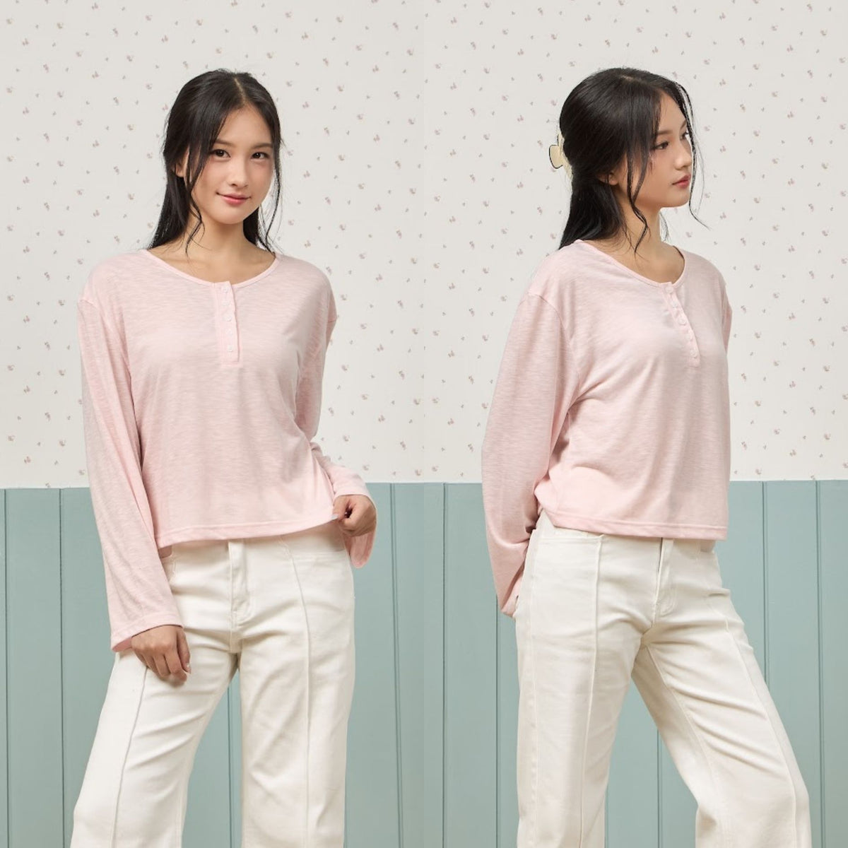 avocado - Air rin Top เสื้อแขนยาวแต่งกระดุมหน้า เนื้อผ้าใส่สบาย แมตช์ง่าย