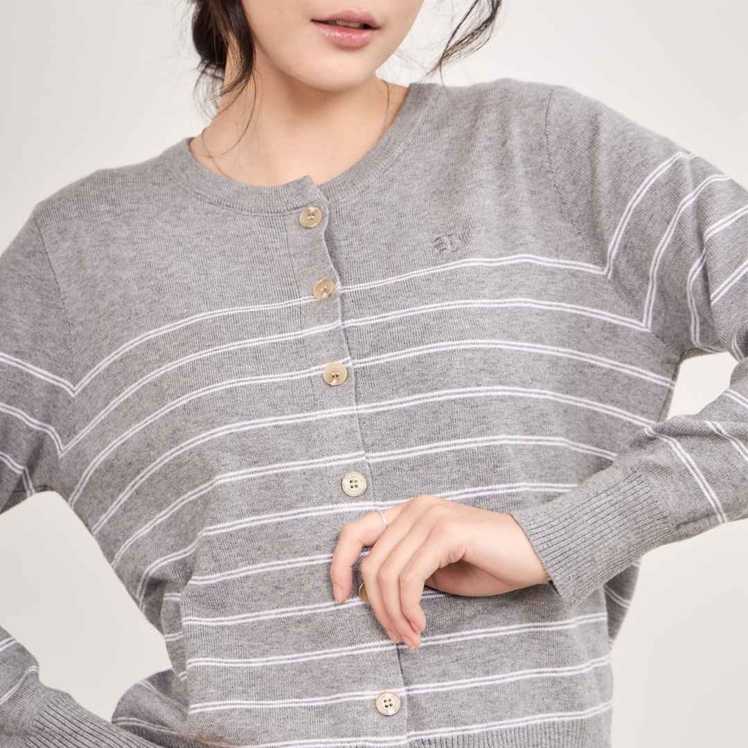 avocado - Nina line cardigan คาร์ดิแกนลายทาง เนื้อผ้าไหมพรม