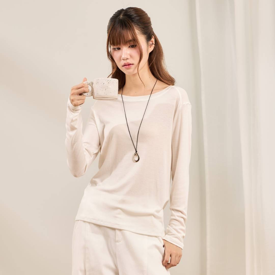 avocado - Ribbon Soft Tops เสื้อแขนยาว เนื้อผ้าเบา โปร่ง ใส่สบาย