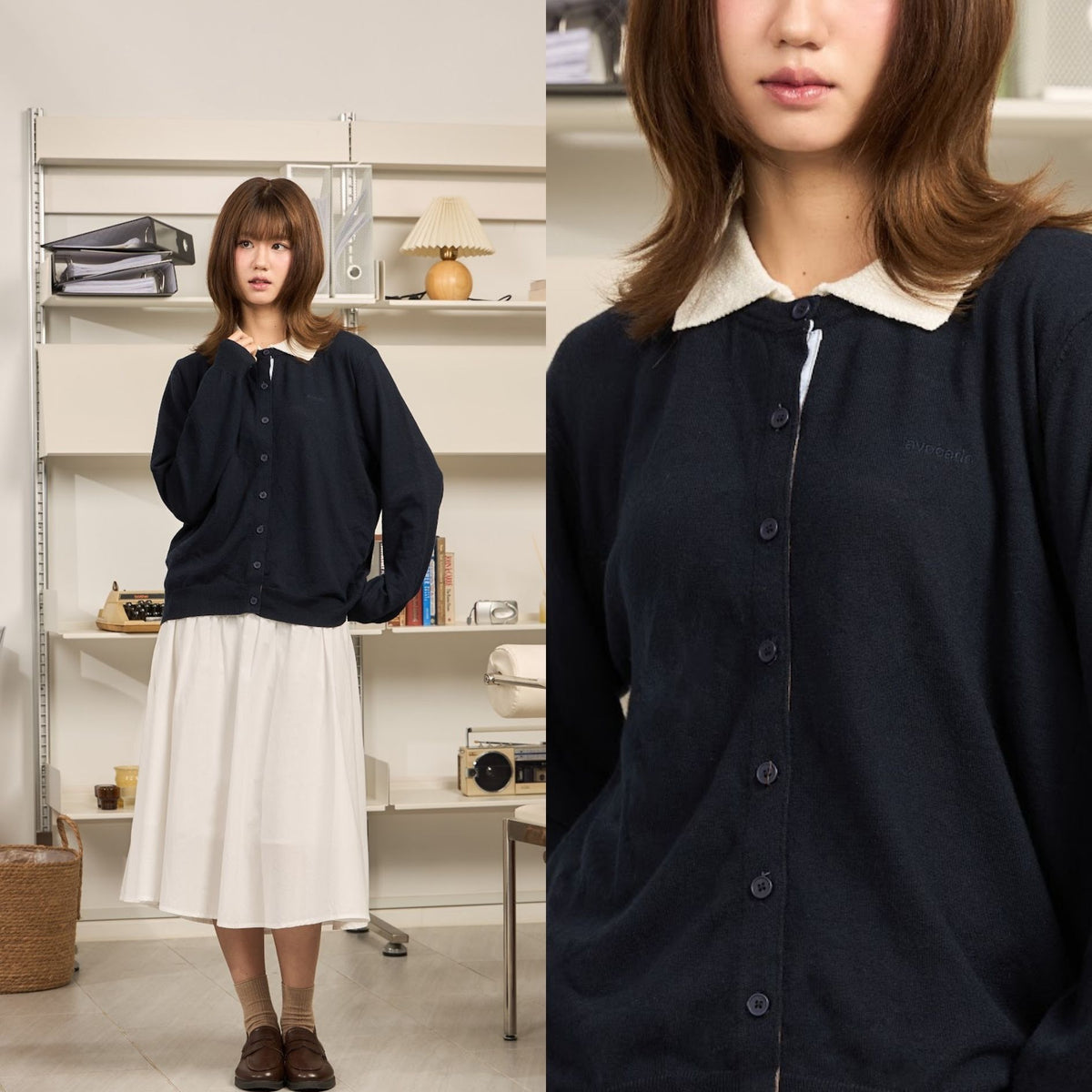 avocado - Geni Knit Cardigan เสื้อคาร์ดิแกน แต่งขอบสาบกระดุมลายทาง I มี 3 ไซส์
