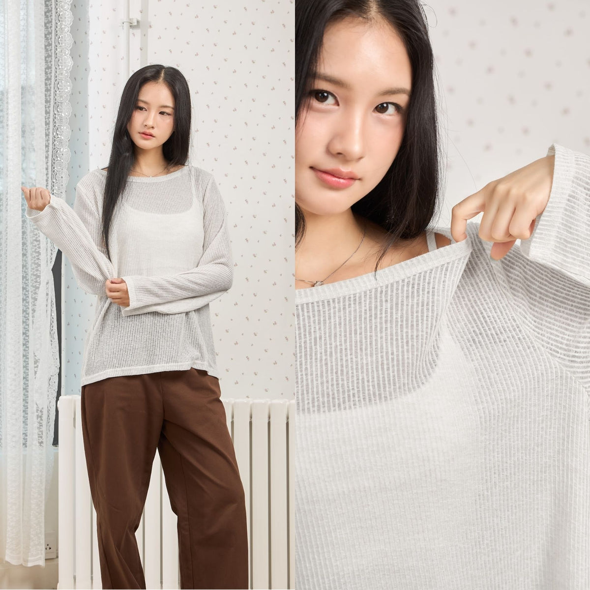 avocado - Corin Top เสื้อแขนยาวเนื้อผ้าซีทรู บางเบา ดีไซน์กระดุมผ่าหลัง