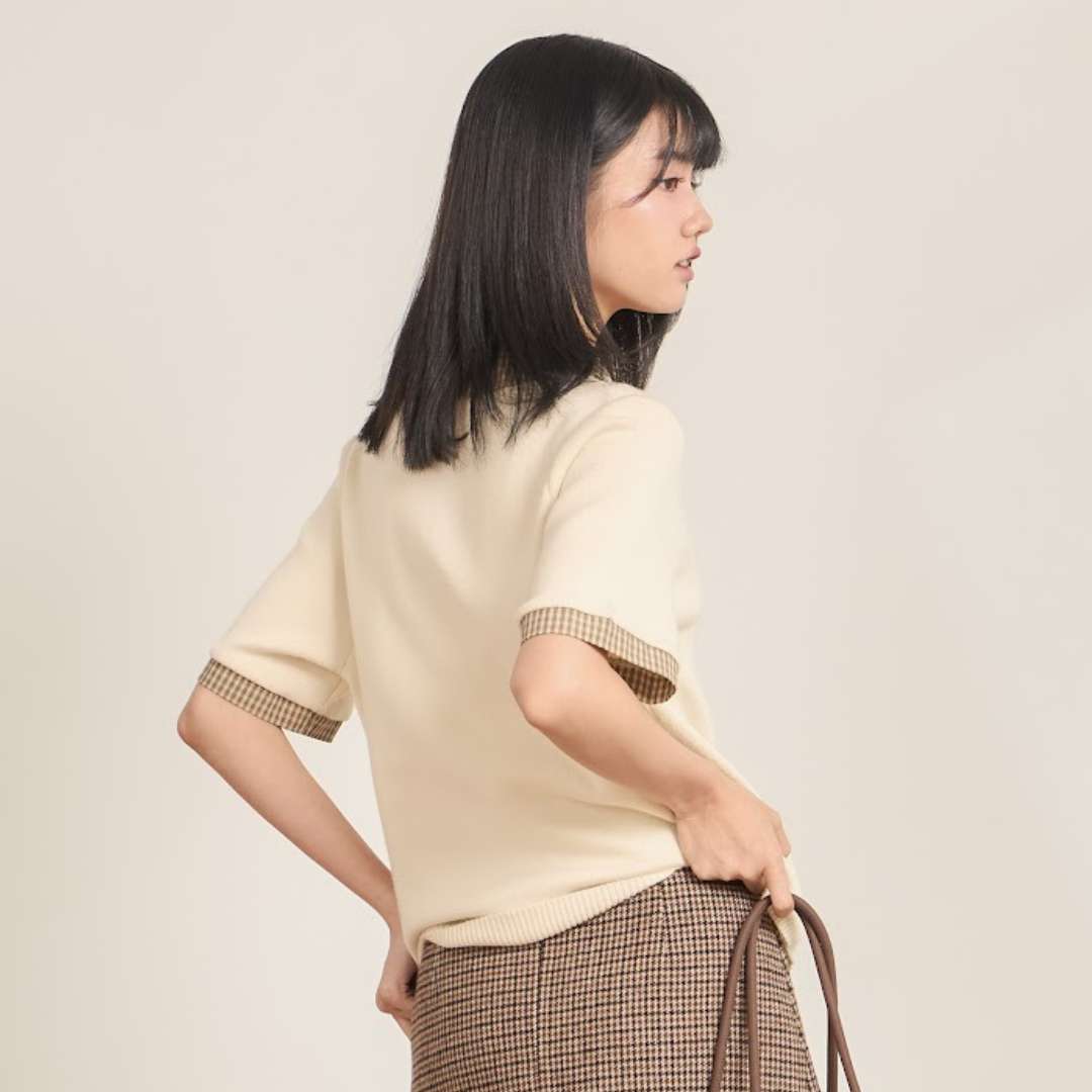 avocado - Ridery Polo Shirt เสื้อโปโลตกแต่งคอปกผ้าลายสก็อต