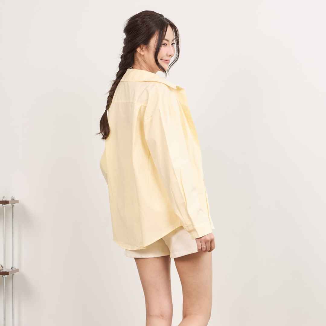 avocado - Noma slim shirt เสื้อเชิ้ตทรง Oversize เนื้อผ้า Cotton ไม่ร้อน