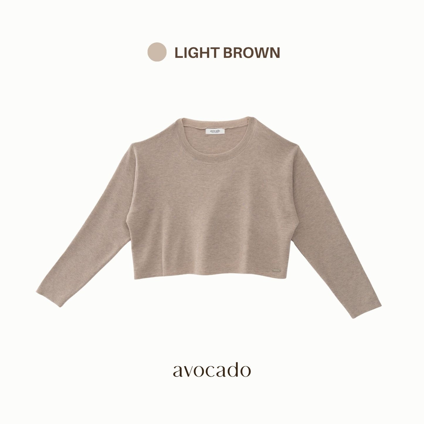 avocado - Jammy Tops เสื้อแขนยาวคอปาดทรงครอป บางเบา ใส่สบาย มี 8 สี