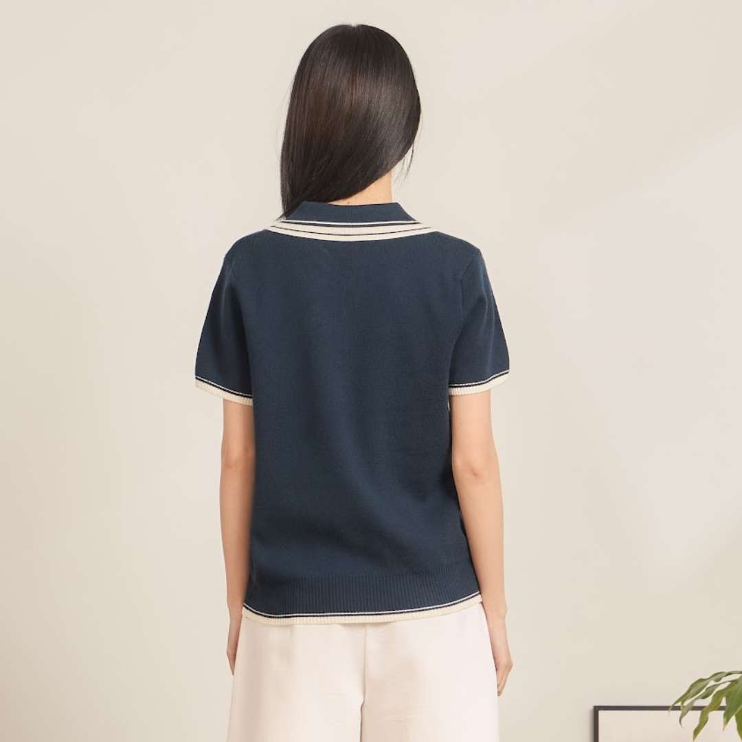 avocado - Sister Knit Polo เสื้อไหมพรมแขนสั้น เรียบง่ายแต่มีดีเทล ผ้านุ่ม
