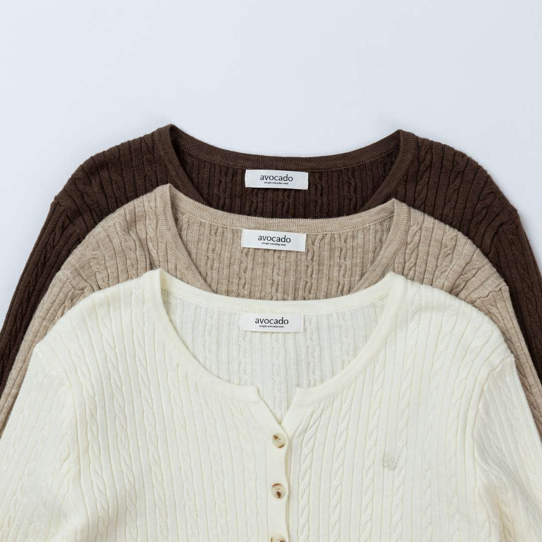 avocado - Payson Soft Cardigan คาร์ดิแกนไหมพรมแขนยาว ดีเทลคอวี