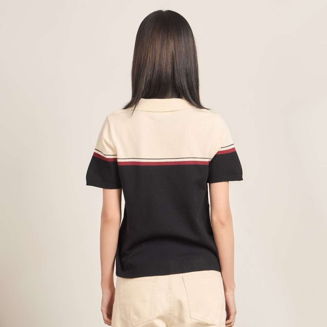 avocado -  Lira Knit Polo เสื้อโปโลคอกระดุมทูโทน
