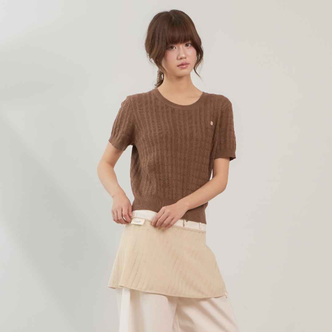 avocado - Che rie knit top เสื้อไหมพรมลายเปีย ผ้านุ่ม มี 2 ไซส์