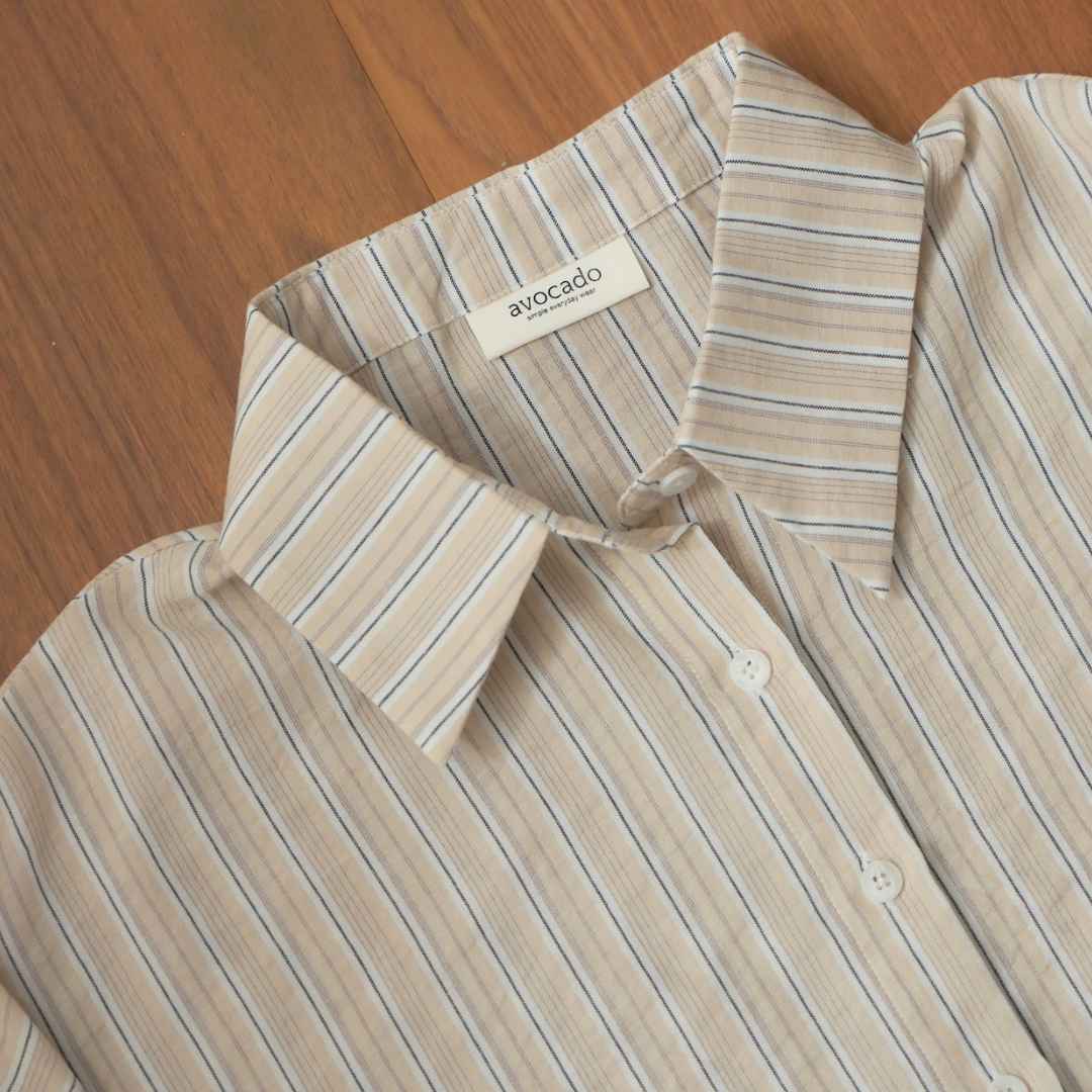 avocado - Cubi Line Shirt เสื้อเชิ้ตลายทางทรง Oversize เนื้อผ้าบางเบา