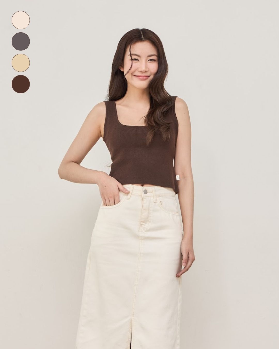 avocado - Nuna knit tank เสื้อกล้ามเนื้อผ้าไหมพรม ผ้านุ่ม ดีไซน์เว้าเอว