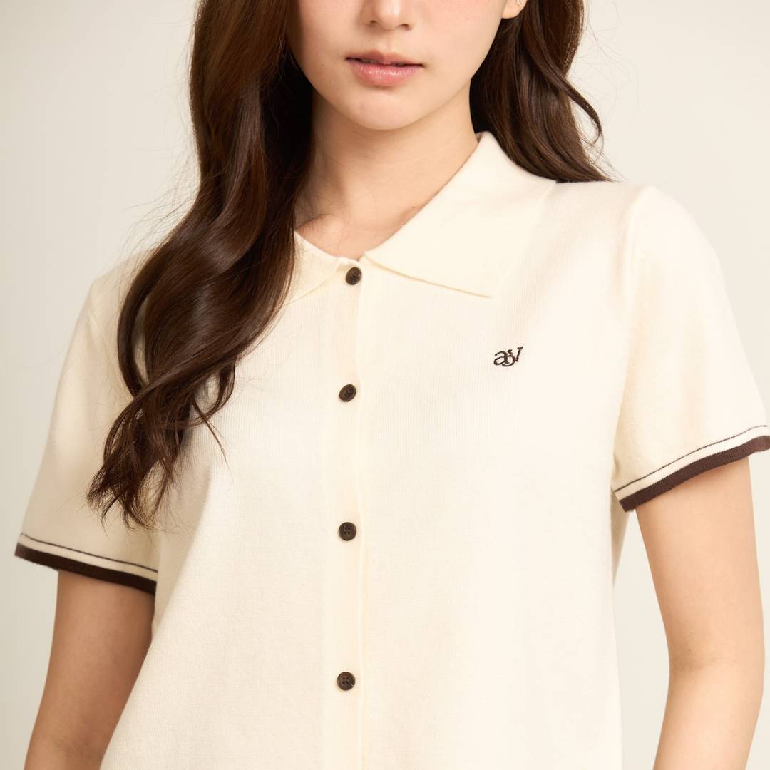 avocado - Airy-ann Crop Polo เสื้อโปโลครอปทูโทน