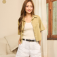 avocado - Clayey Shirt เสื้อเชิ้ตแขนสั้นลินินผสม ทรงหลวม ใส่สบาย
