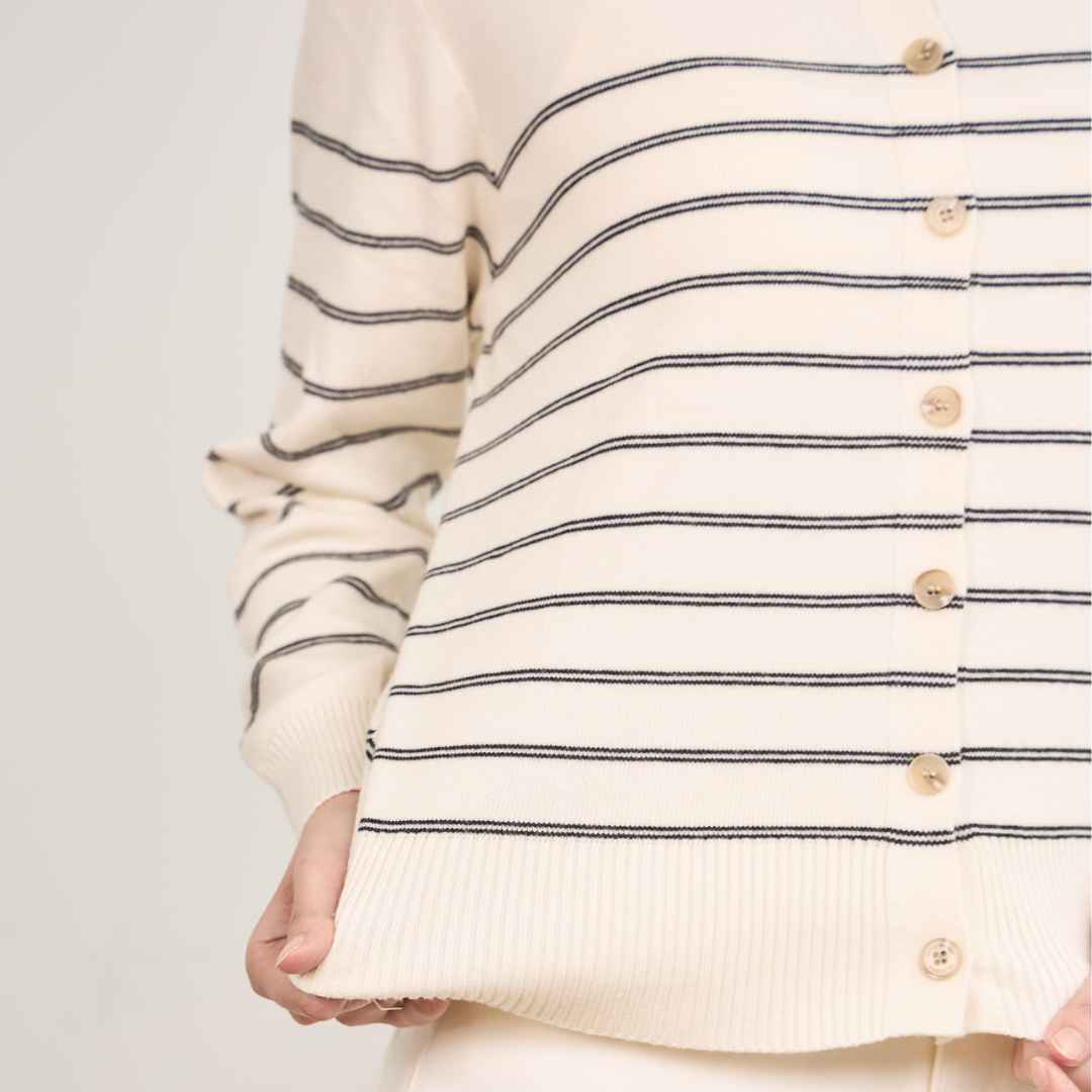 avocado - Nina line cardigan คาร์ดิแกนลายทาง เนื้อผ้าไหมพรม