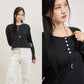 avocado - Air rin Top เสื้อแขนยาวแต่งกระดุมหน้า เนื้อผ้าใส่สบาย แมตช์ง่าย