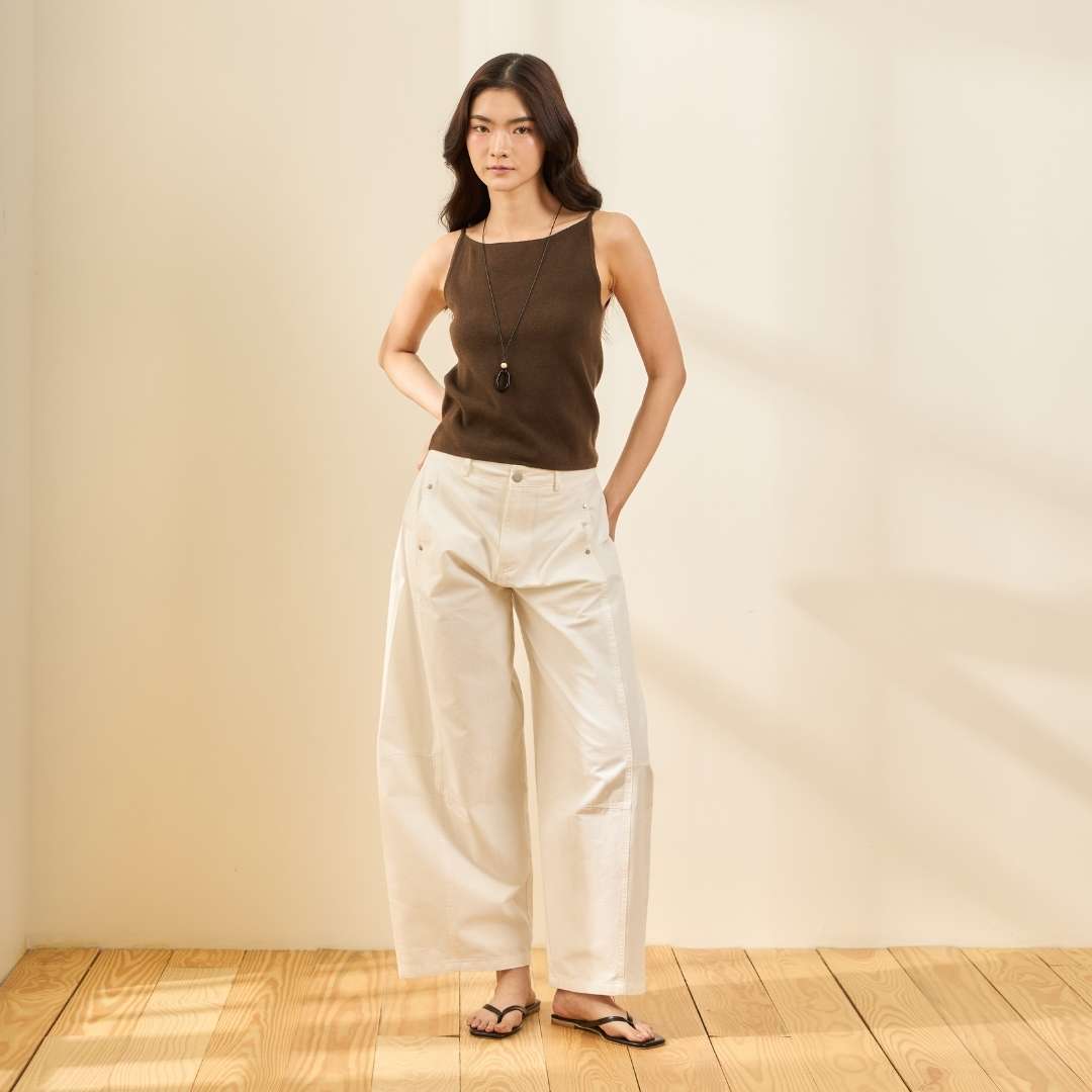 avocado - Scenary Trousers กางเกงขายาวทรงบาเรล เนื้อผ้า Cotton 100%