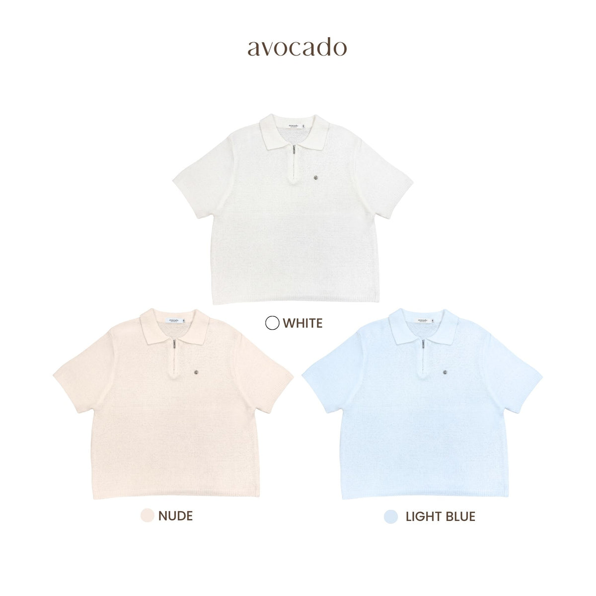 avocado - Lorin polo top เสื้อโปโลเนื้อผ้าไหมพรม ผ้านุ่ม ไม่โปร่ง I มี 2 ไซส์