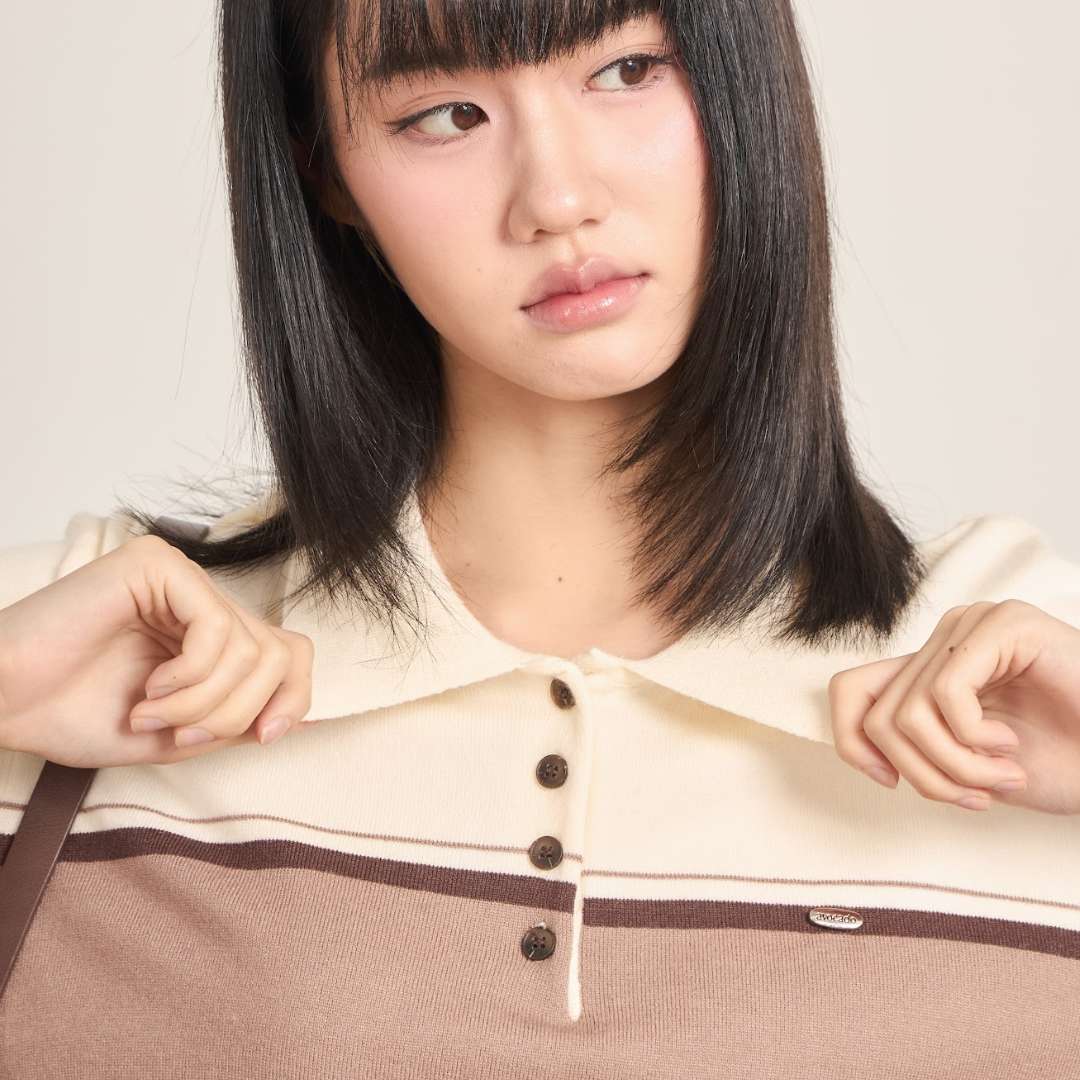 avocado -  Lira Knit Polo เสื้อโปโลคอกระดุมทูโทน