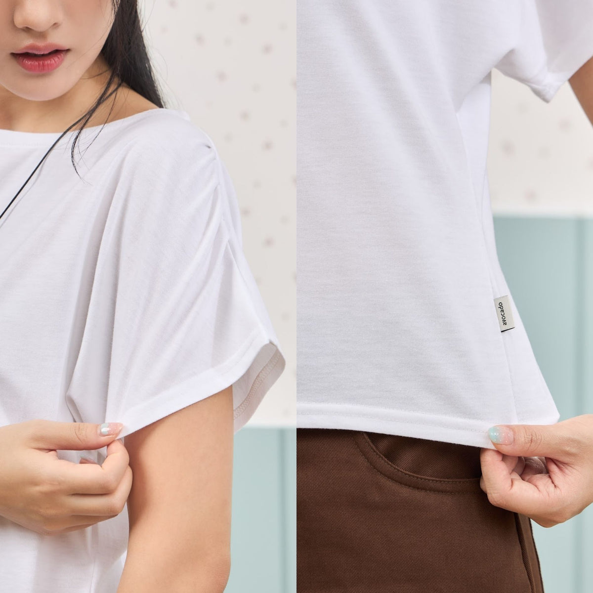 avocado - Aster top เสื้อยืดเบสิค ทรงคอปาด ดีไซน์เก็บเอวเข้า แมตช์ง่าย I มี 2 ไซส์