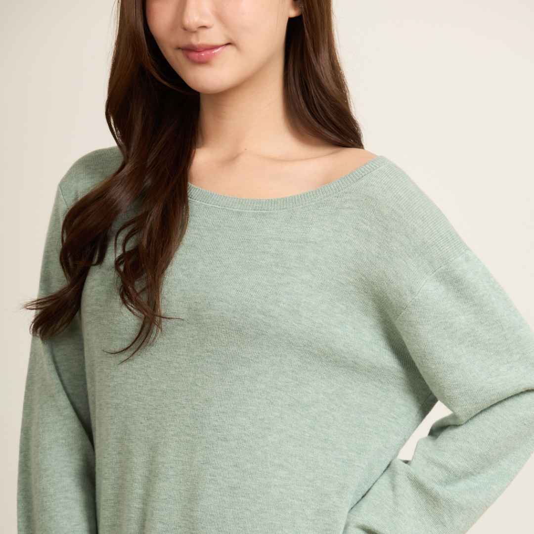 avocado - Loose-Lie Knit Tops เสื้อแขนยาวเนื้อผ้าเบา ๆ ใส่ง่าย แมตช์ได้หลายลุค