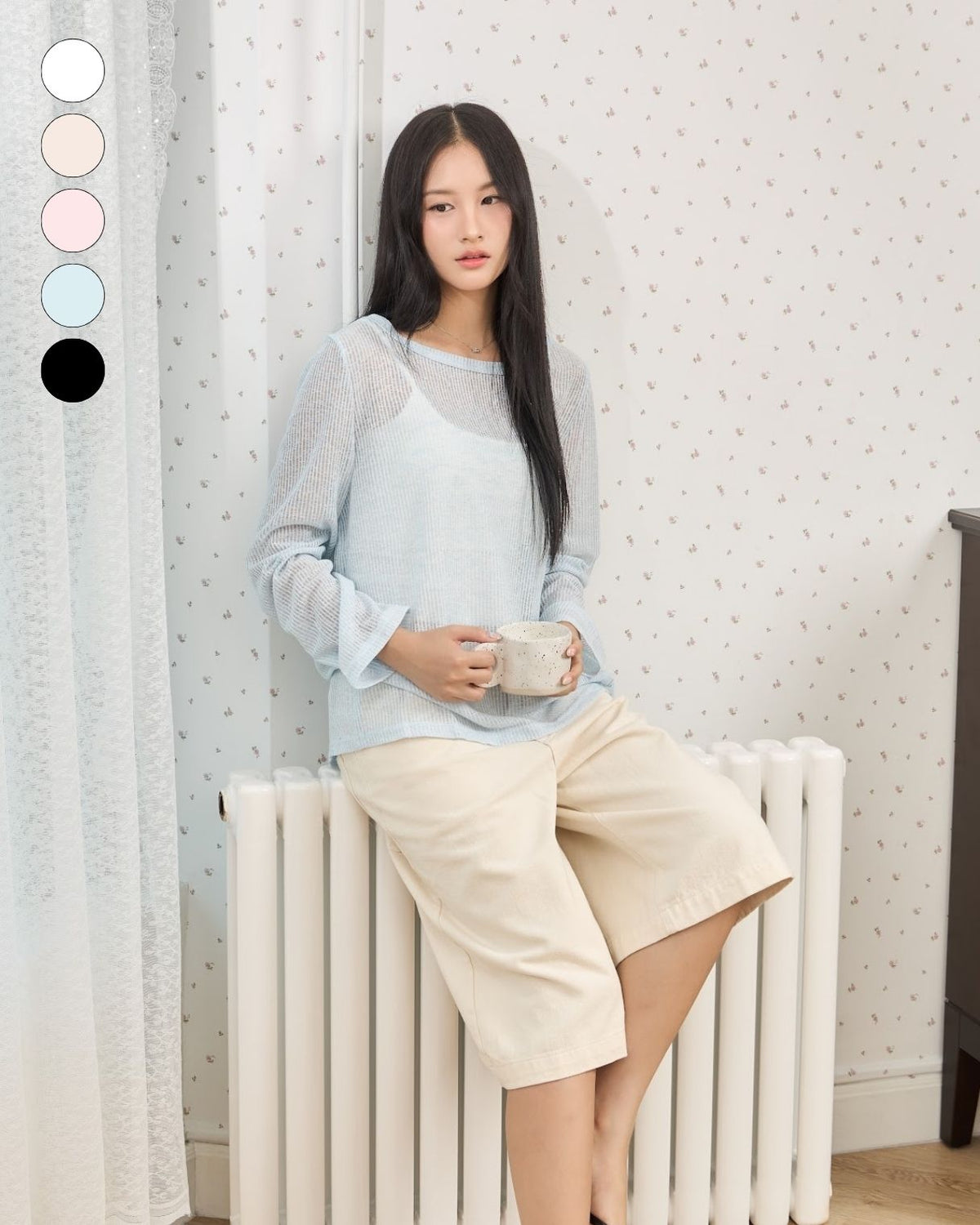 avocado - Corin Top เสื้อแขนยาวเนื้อผ้าซีทรู บางเบา ดีไซน์กระดุมผ่าหลัง