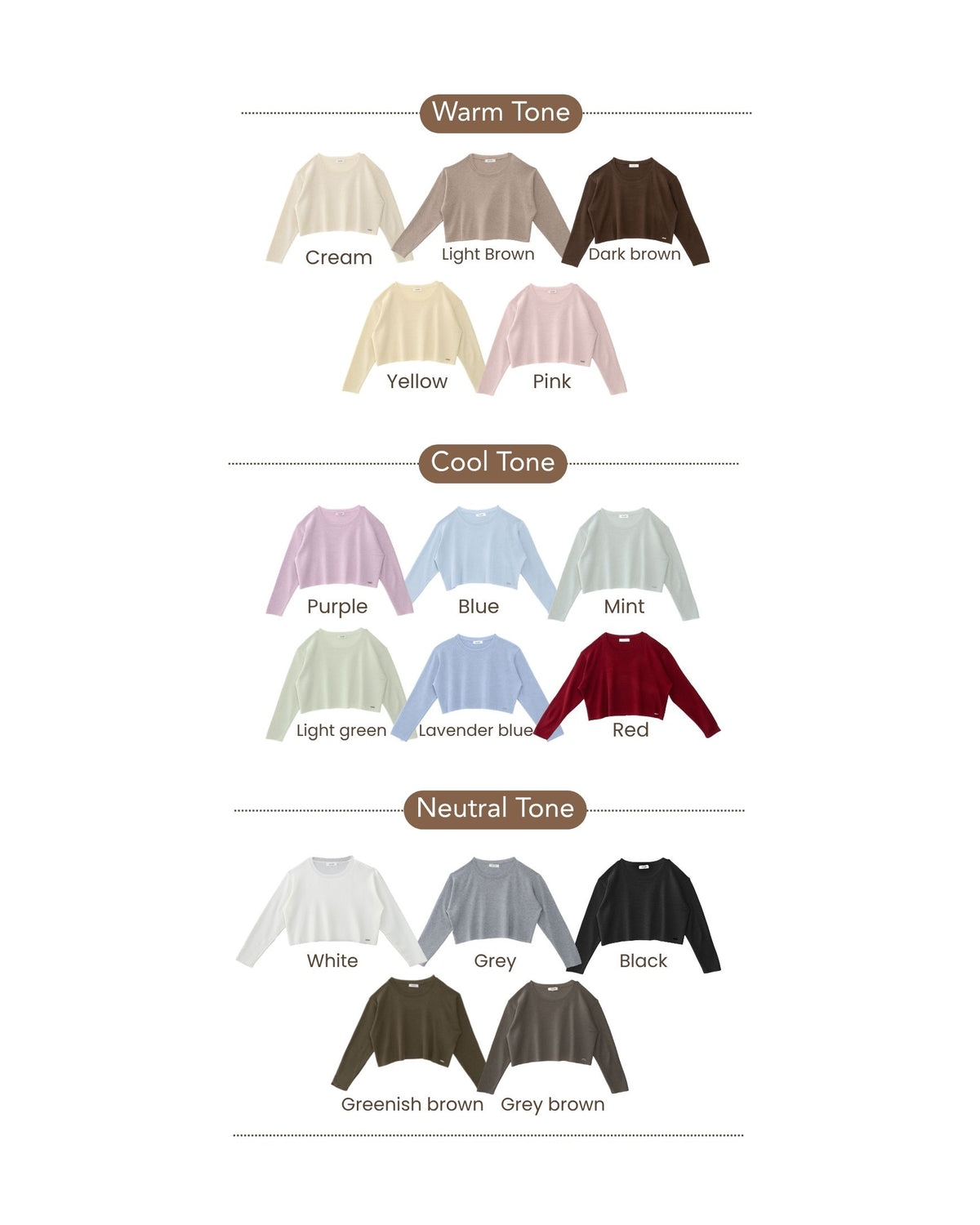 avocado - Jammy Tops เสื้อแขนยาวคอปาดทรงครอป บางเบา ใส่สบาย มี 8 สี