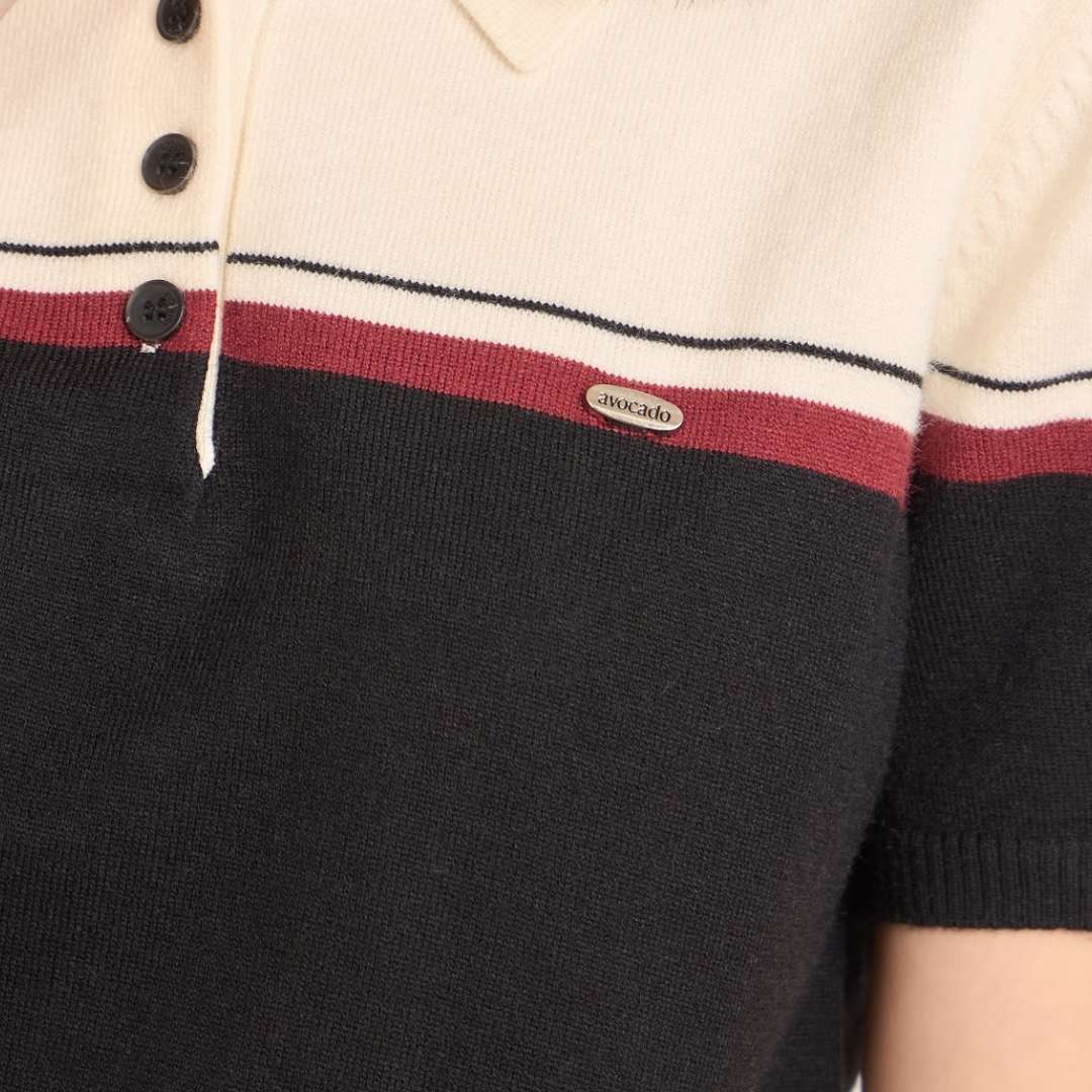 avocado -  Lira Knit Polo เสื้อโปโลคอกระดุมทูโทน