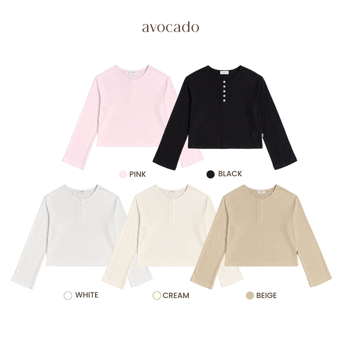 avocado - Air rin Top เสื้อแขนยาวแต่งกระดุมหน้า เนื้อผ้าใส่สบาย แมตช์ง่าย
