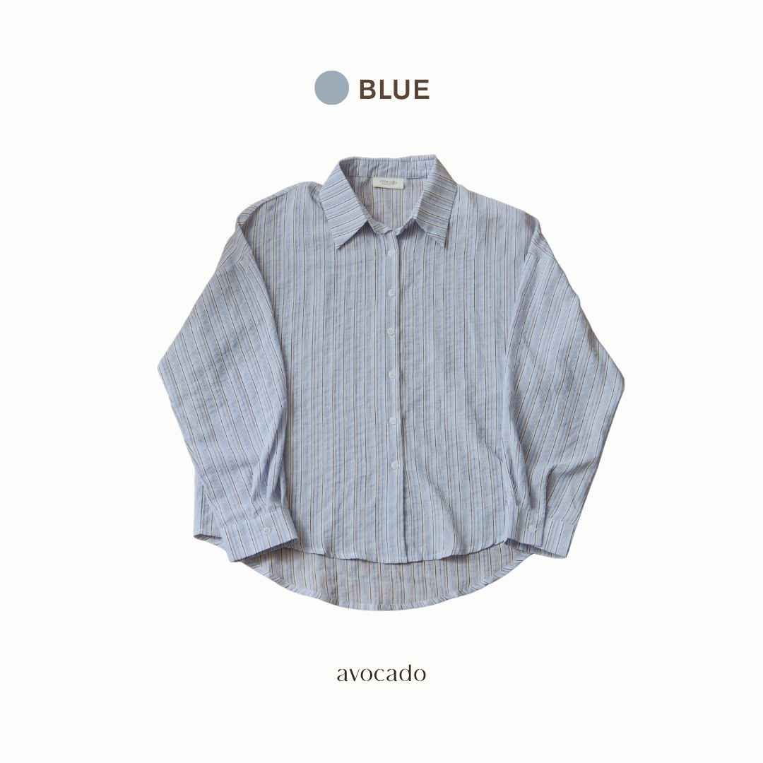 avocado - Cubi Line Shirt เสื้อเชิ้ตลายทางทรง Oversize เนื้อผ้าบางเบา