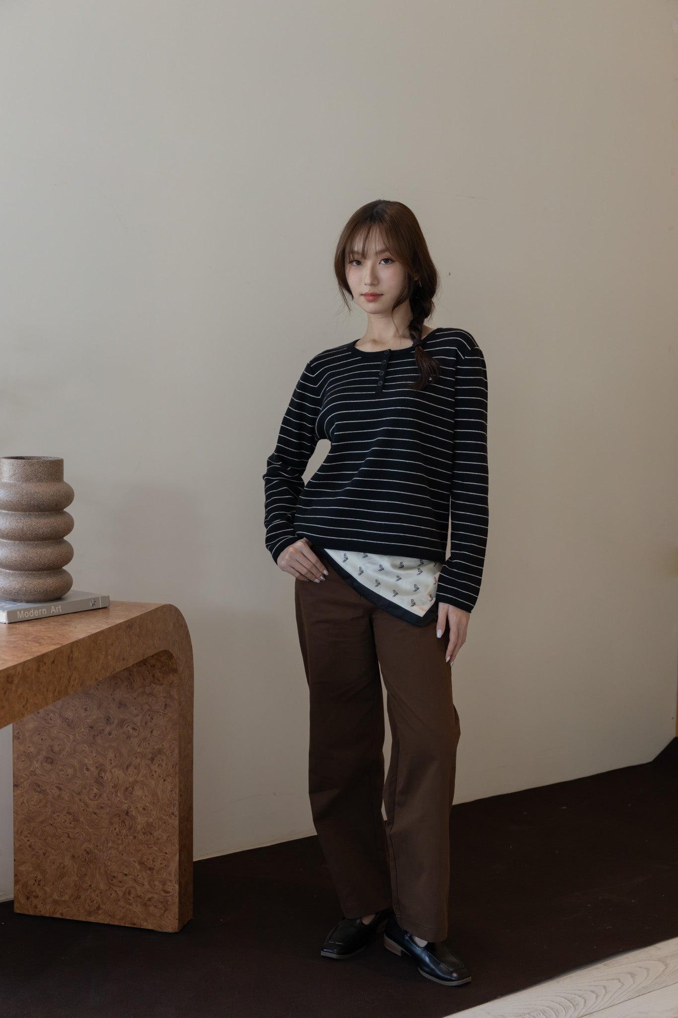 avocado - Bistro Pants กางเกงผ้า Cotton ทรงกระบอกกลาง