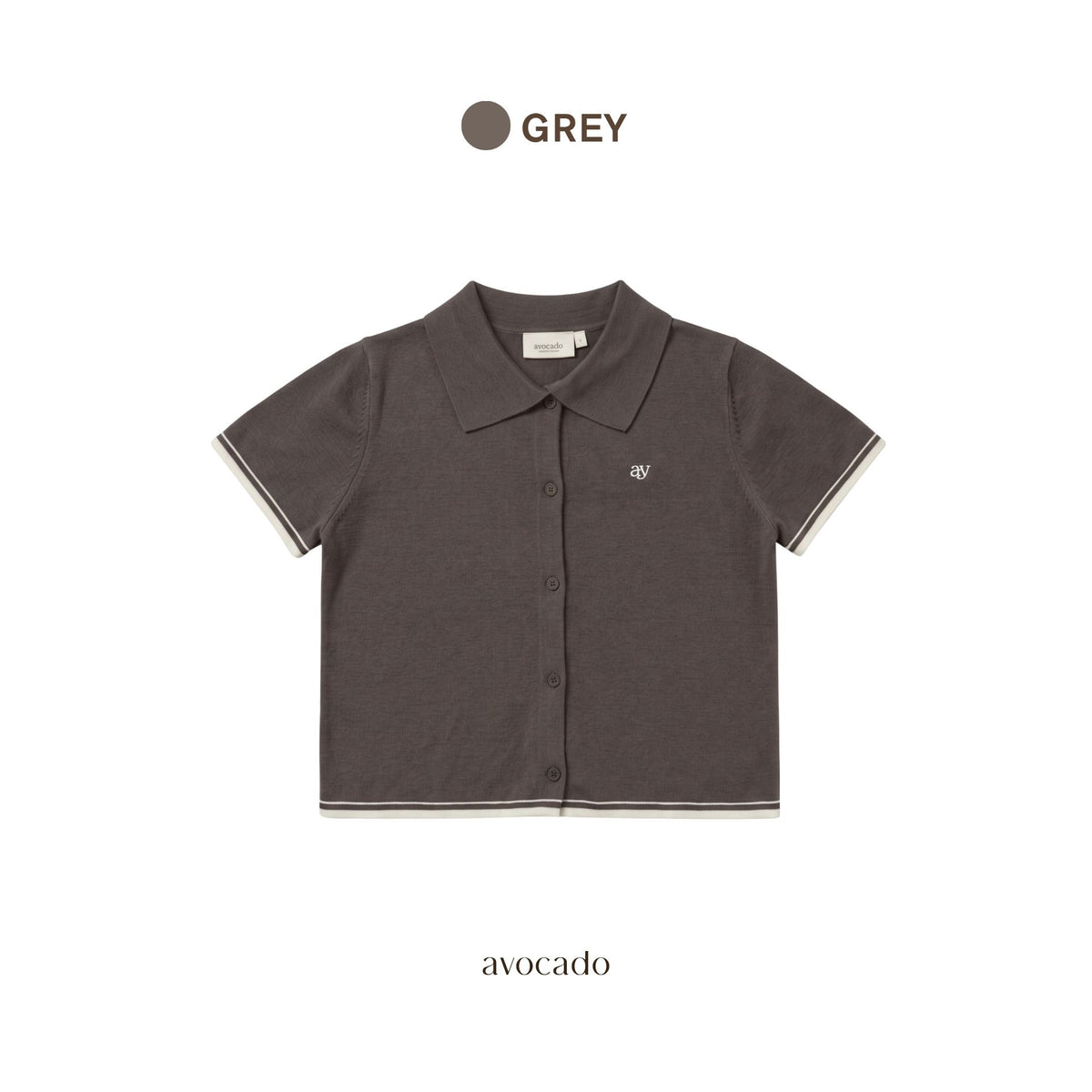 avocado - Airy-ann Crop Polo เสื้อโปโลครอปทูโทน