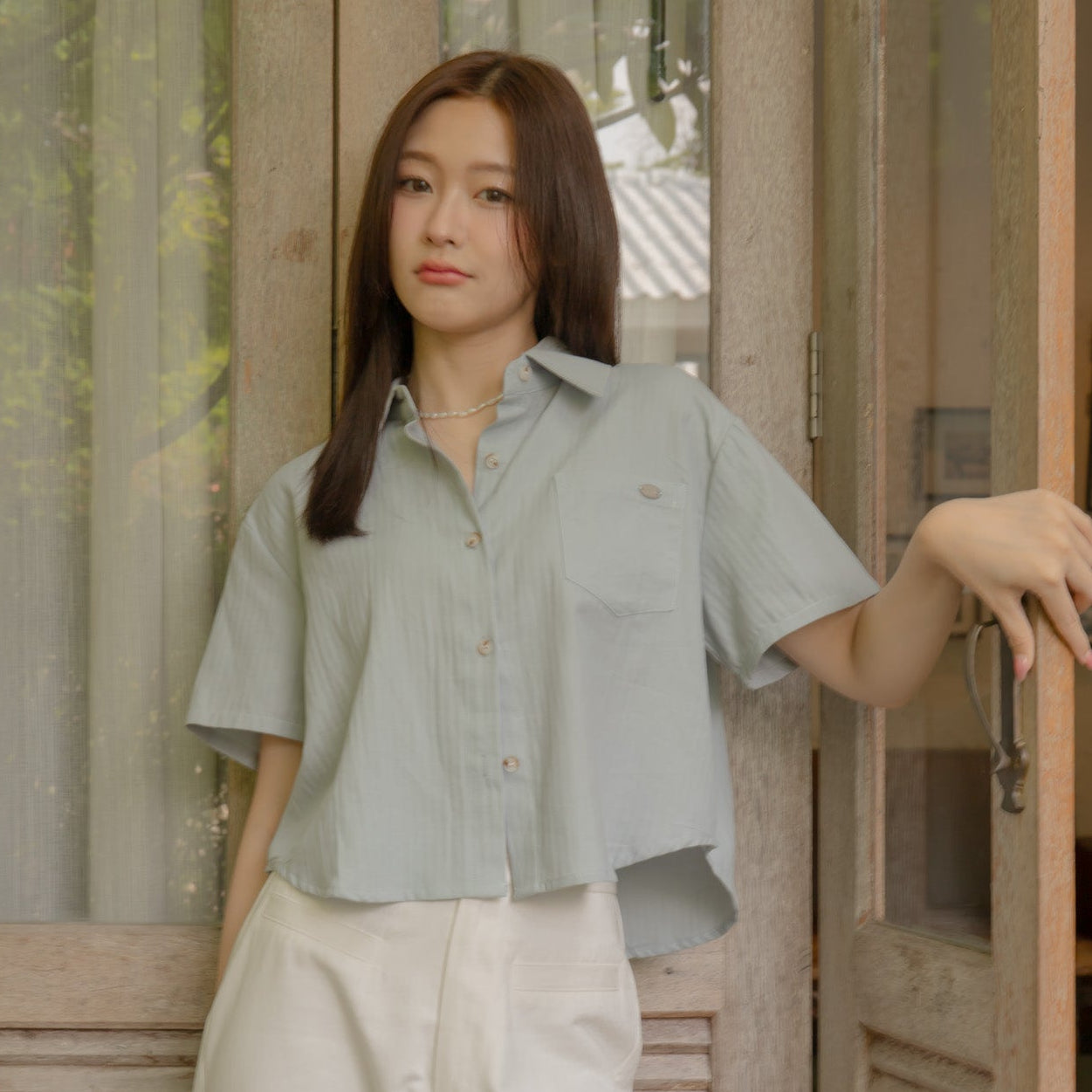 avocado - Kiddie Shirt เสื้อเชิ้ตครอป ผ้า cotton 100%