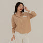 avocado - Julian Shirt เสื้อเชิ้ตสีพื้นผ้า cotton ดีเทลตัดปกสีครีม