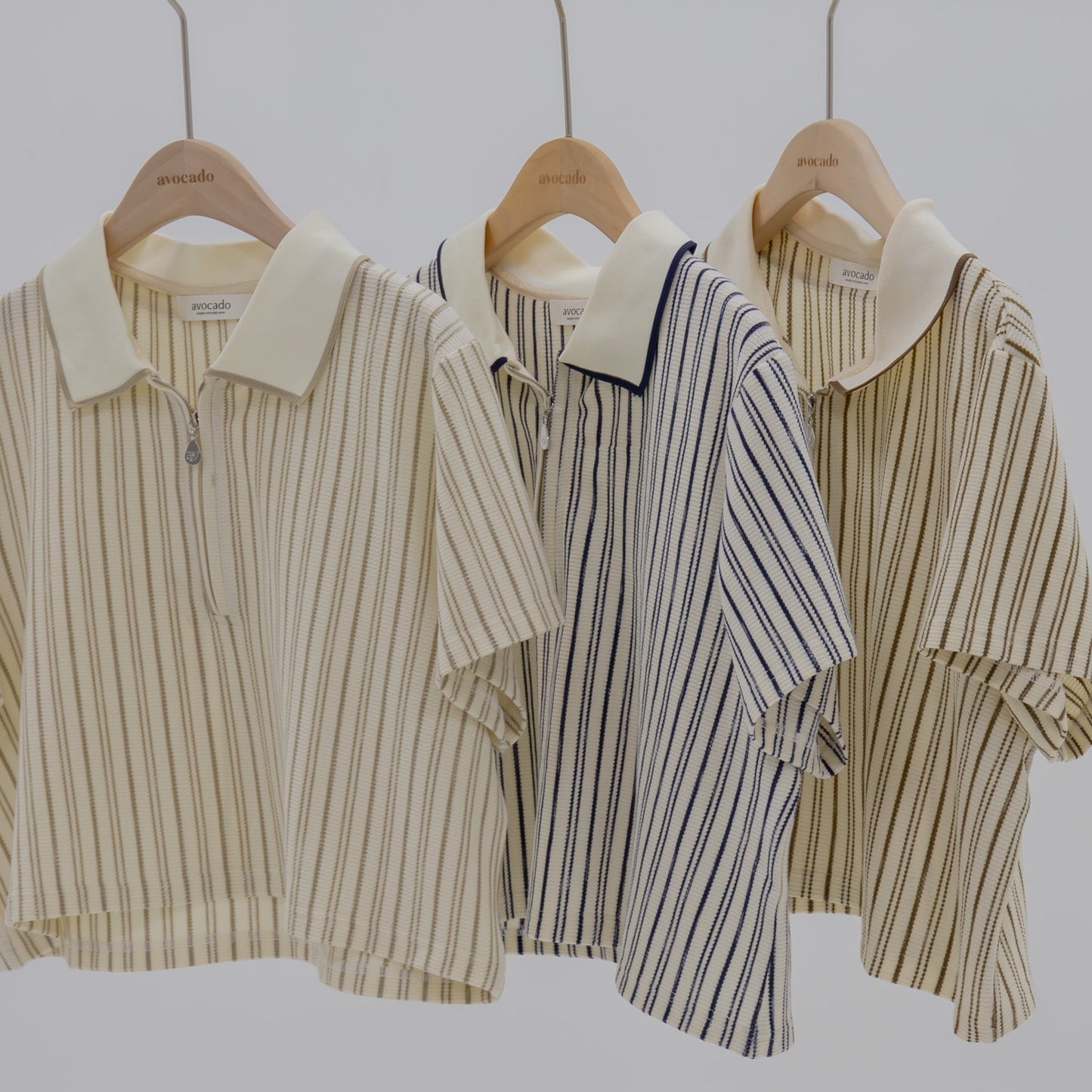 avocado - Hershey Polo Crop เสื้อโปโลทรงครอปผ้า waffle