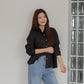 avocado - Parlin Line Shirt เสื้อเชิ้ตลายทางผ้าคอตตอนผสมโพลีเอสเตอร์