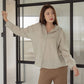 avocado - Parlin Line Shirt เสื้อเชิ้ตลายทางผ้าคอตตอนผสมโพลีเอสเตอร์