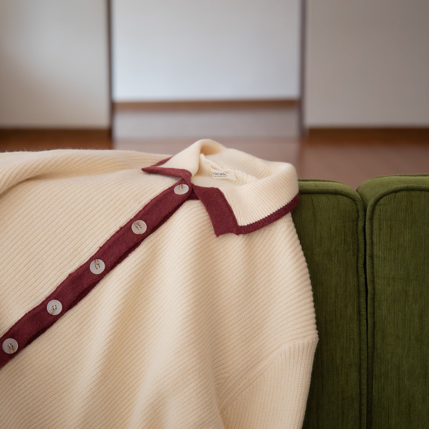 avocado - Layered Cream Cardigan คาร์ดิแกนไหมพรมคอปก