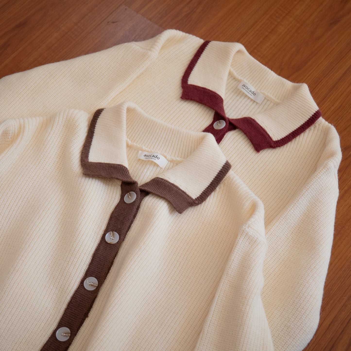 avocado - Layered Cream Cardigan คาร์ดิแกนไหมพรมคอปก