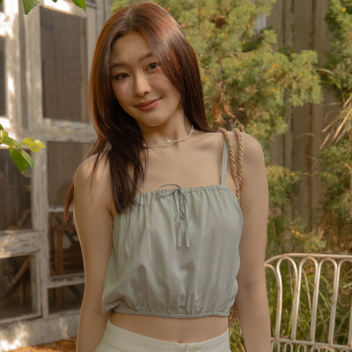 avocado - Ellie Tops เสื้อสายเดี่ยวผ้าลินิน