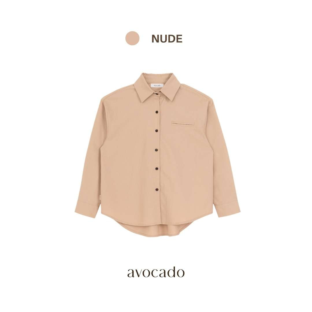 avocado - Kilny Oversize Shirt เสื้อเชิ้ตแขนยาวลินินผสม ใส่สบาย เนื้อผ้าเบา ๆ