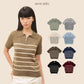 avocado - Tenya Line Tops เสื้อโปโลแขนสั้น ลายทางดีเทลซิปหน้า ผ้าใส่สบาย I มีไซส์อก 38" และ 46"