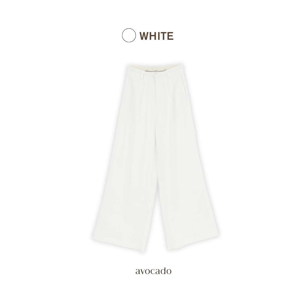 avocado - Humble Trousers กางเกงขายาวเนื้อผ้าลินินผสม ทรงกระบอกตรง