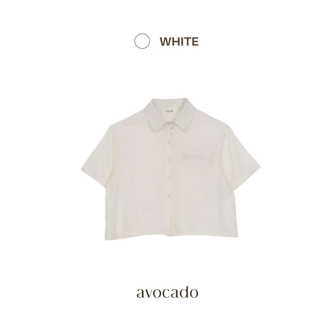 avocado - Clayey Shirt เสื้อเชิ้ตแขนสั้นลินินผสม ทรงหลวม ใส่สบาย
