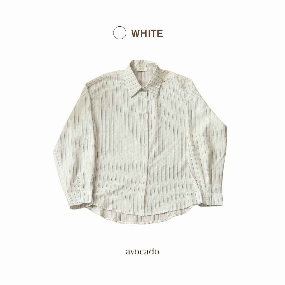 avocado - Cubi Line Shirt เสื้อเชิ้ตลายทางทรง Oversize เนื้อผ้าบางเบา