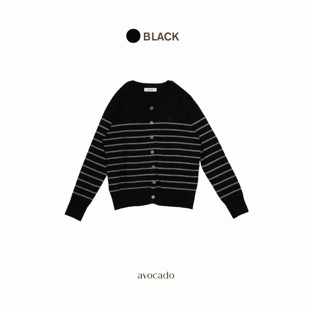 avocado - Nina line cardigan คาร์ดิแกนลายทาง เนื้อผ้าไหมพรม